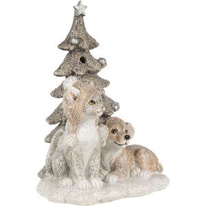 Decoración Perro y Gato multicolor 11x9x15 cm LED 6PR4628