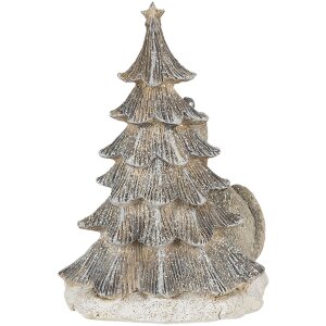 Decoración Gato en árbol de Navidad gris 12x9x16 cm LED 6PR4629