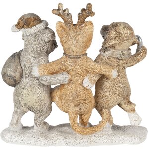 Decoración Perros y Gato multicolor 13x5x12 cm 6PR4633