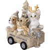 Decoración Animales en un carro multicolor 9x7x11 cm 6PR4636