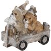 Decoración Perros en un carro multicolor 10x6x9 cm 6PR4637