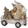 Decoración Perros en un carro multicolor 10x6x9 cm 6PR4637