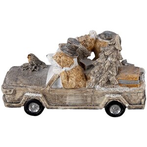 Decoración Animales en Coche multicolor 15x7x9 cm 6PR4638