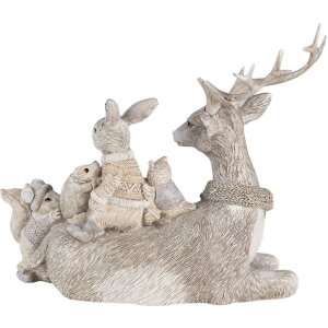 Decoración Animales gris 20x10x16 cm 6PR4651