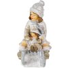 Decoración niño en trineo blanco 10x5x10 cm 6PR4665