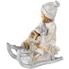 Decoración niño en trineo blanco 10x5x10 cm 6PR4665