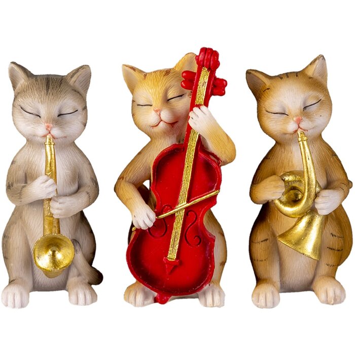 Decoración gatos blanco 14x6x10 cm 6PR4683