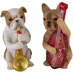 Decoración perros (lote de 2) multicolor 14x6x10...