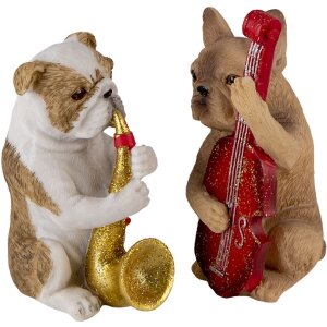 Decoración perros (lote de 2) multicolor 14x6x10...