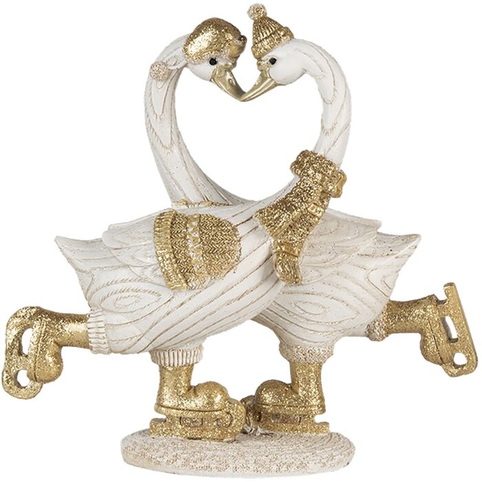 Decoración Cisnes blancos 18x8x17 cm 6PR4686