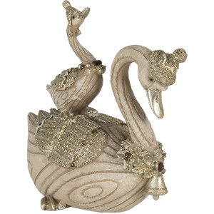 Decoración Cisnes beige 11x6x10 cm 6PR4687