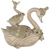 Decoración Cisnes beige 11x6x10 cm 6PR4687