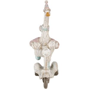 Decoración ganso en patinete blanco 14x6x19 cm 6PR4688