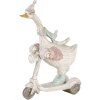 Decoración ganso en patinete blanco 14x6x19 cm 6PR4688