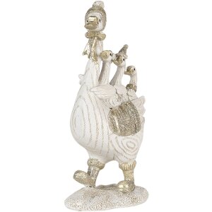 Decoración Gansos blanco 10x5x18 cm 6PR4689