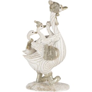 Decoración Gansos blanco 10x5x18 cm 6PR4689