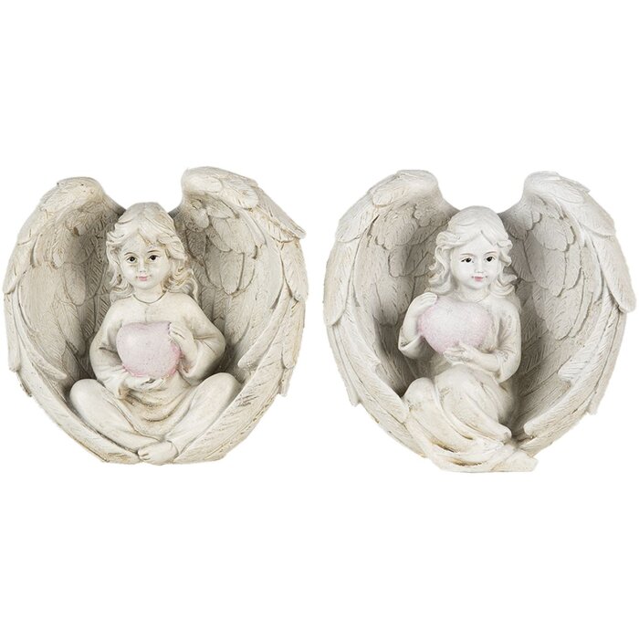 Decoración ángel crema 10x6x10 cm 6PR4708