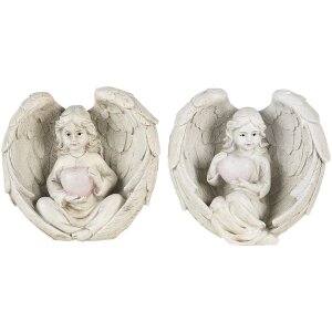 Decoración ángel crema 10x6x10 cm 6PR4708