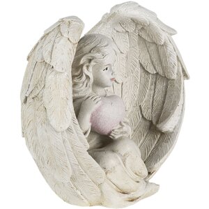 Decoración ángel crema 10x6x10 cm 6PR4708
