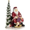 Decoración Papá Noel con niño multicolor 16x13x22 cm 6PR4714