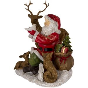 Decoración Papá Noel con animales multicolor 18x13x19 cm 6PR4721