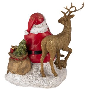 Decoración Papá Noel con animales multicolor 18x13x19 cm 6PR4721