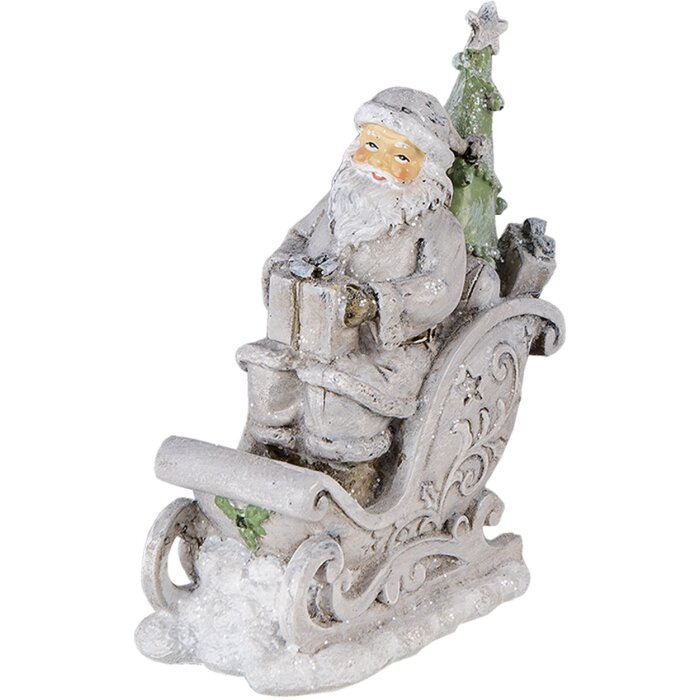 Decoración Papá Noel en trineo plata 10x6x13 cm 6PR4727
