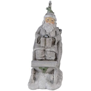 Decoración Papá Noel en trineo plata...