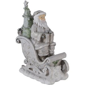 Decoración Papá Noel en trineo plata 10x6x13 cm 6PR4727