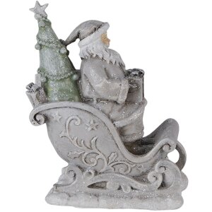 Decoración Papá Noel en trineo plata 10x6x13 cm 6PR4727