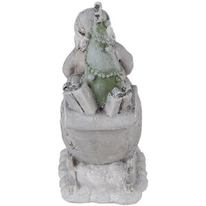 Decoración Papá Noel en trineo plata 10x6x13 cm 6PR4727