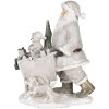 Decoración Papá Noel con carro plata 12x8x15 cm 6PR4728