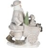 Decoración Papá Noel con carro plata 12x8x15 cm 6PR4728