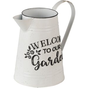 Jarra decorativa blanca 17x17x23 cm 6Y4248