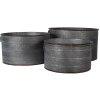 Decoración Jardinera (set de 3) gris Ø 51x30 - Ø 46x26 - Ø 41x23 cm 6Y4293
