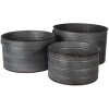 Decoración Jardinera (set de 3) gris Ø 51x30 - Ø 46x26 - Ø 41x23 cm 6Y4293