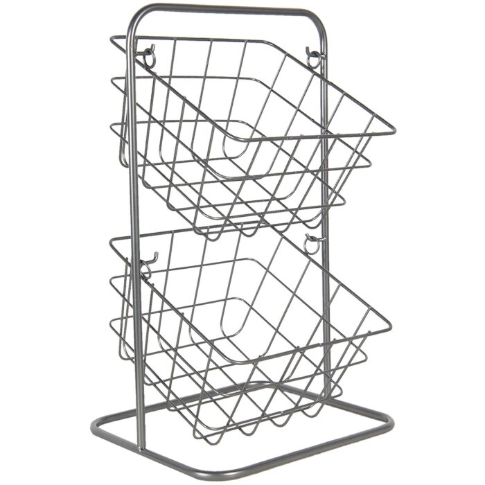 Estante con cestas plata 22x22x41 cm 6Y4555