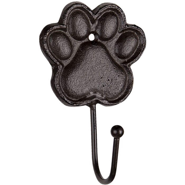 Clayre & Eef 6Y4558 Gancho de pared Paw Print marrón 8x5x13 cm