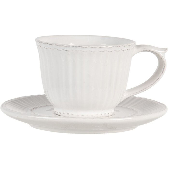 Taza de café con platillo crema Ø 15x8 cm - 120 ml PLKS