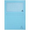 EXACOMPTA Carpetas con ventana 160g DIN A4 22x31cm SUPER azul claro 100 unidades