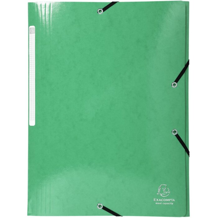 Exacompta Carpeta 3 Solapas Elástica Maxi Capacidad DIN A4 Iderama Verde Oscuro