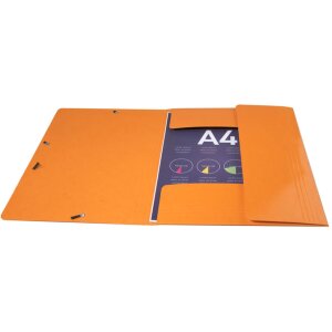 Exacompta Carpeta 3 Solapas Elástica Maxi Capacidad DIN A4 Iderama Naranja