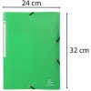 Carpeta Okap DIN A4 con 3 solapas y banda elástica, de PP 0,5 mm verde claro