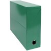 Caja de cartón para transferencias, lomo 90mm, 25x33cm para DIN A4 - Iderama - Verde oscuro