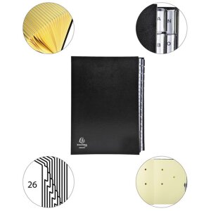 Exacompta carpeta organizadora lomo plisado extensible 26 compartimentos A-Z DIN A4 negro