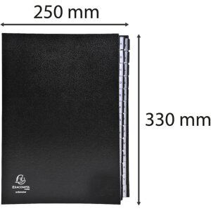 Exacompta carpeta organizadora lomo plisado extensible 26 compartimentos A-Z DIN A4 negro