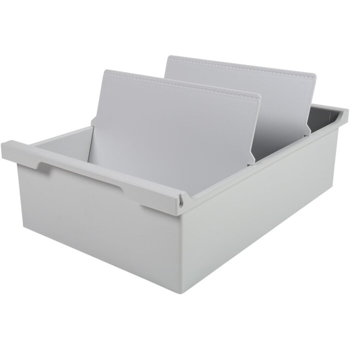Exacompta 52340D Caja portatarjetas DIN A5 gris claro