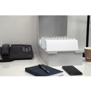 Exacompta 52340D Caja portatarjetas DIN A5 gris claro