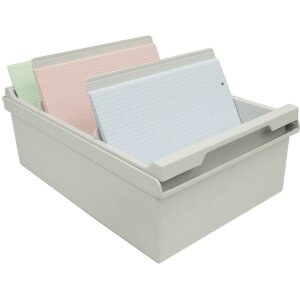 Exacompta 52340D Caja portatarjetas DIN A5 gris claro