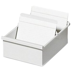 Caja portatarjetas Exacompta para tarjetas DIN A7 gris claro